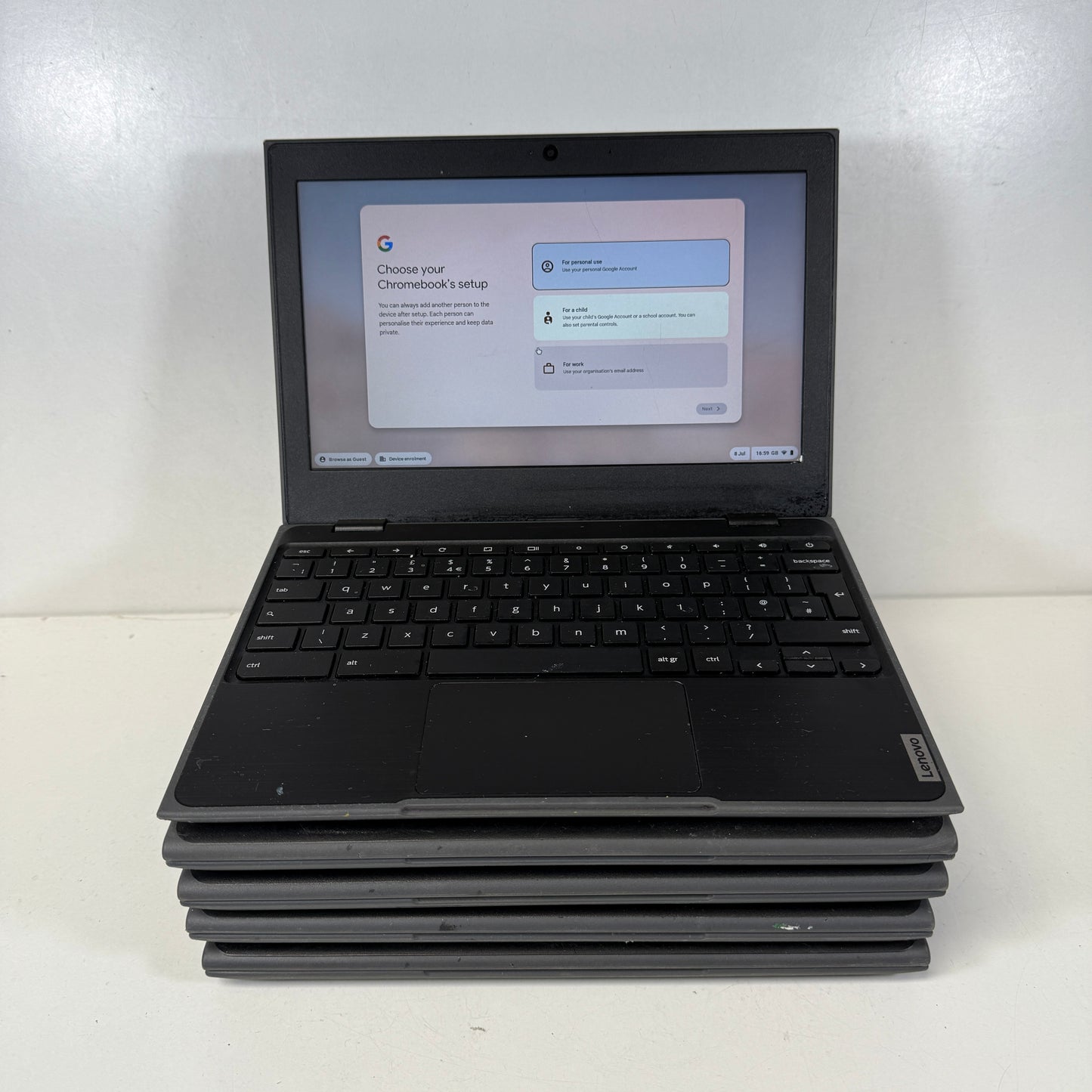 Lot 100E-1: 5x Lenovo 100e Chromebook AMD A4/4GB/32GB 11.6in