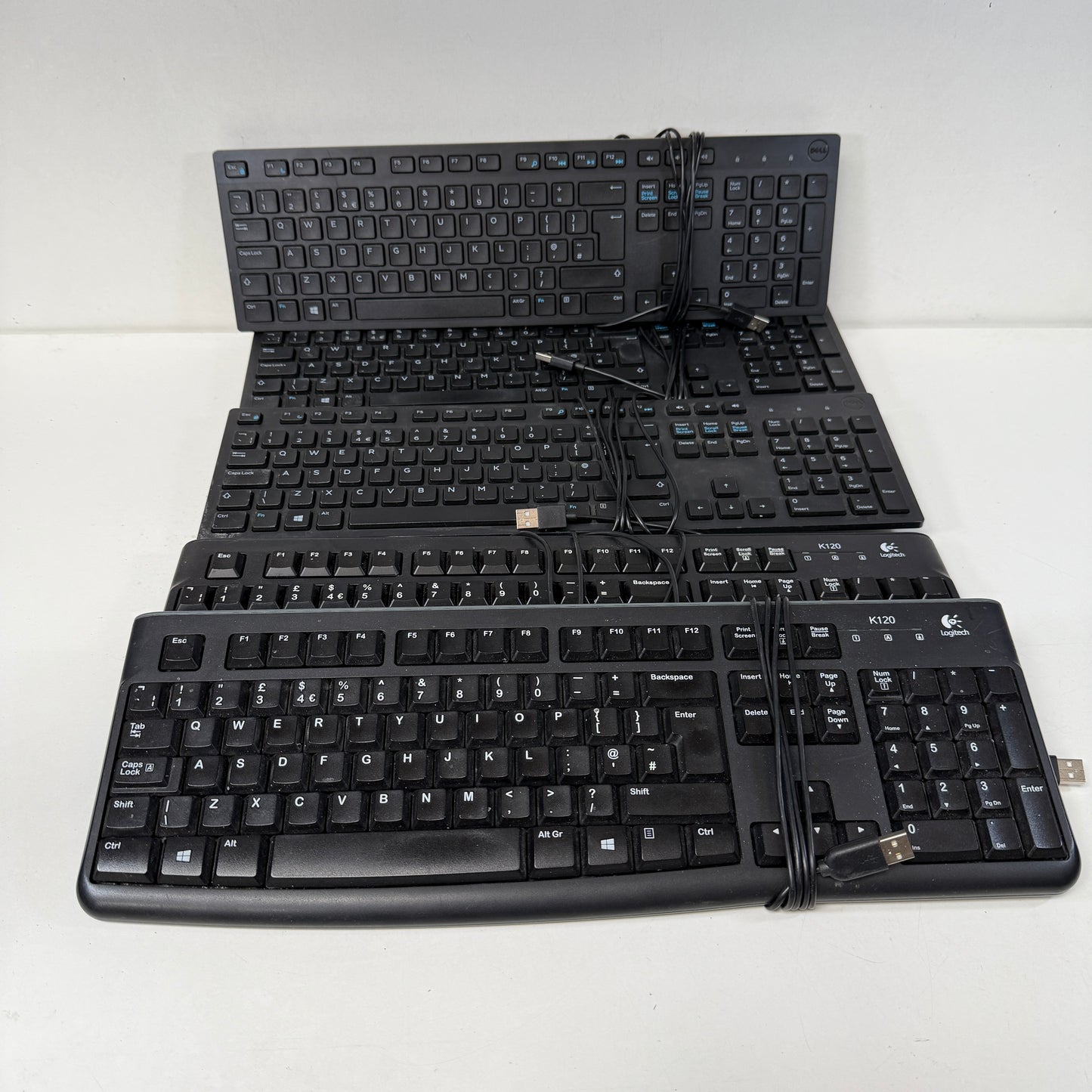Joblot 5x Wired USB PC Keyboards