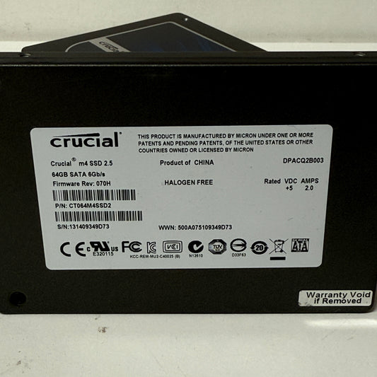 Joblot 5x 2.5" 64GB SSD Storage
