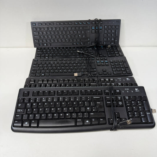 Joblot 5x Wired USB PC Keyboards