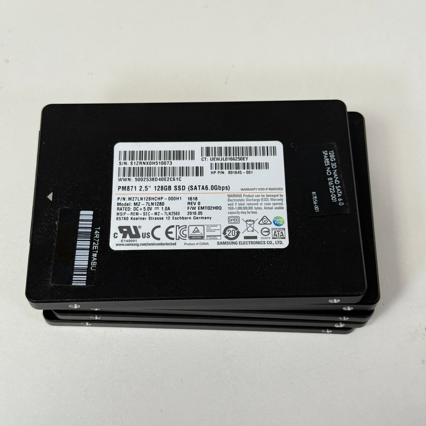 Joblot: 5x 2.5" 128GB SSD Hard Drives